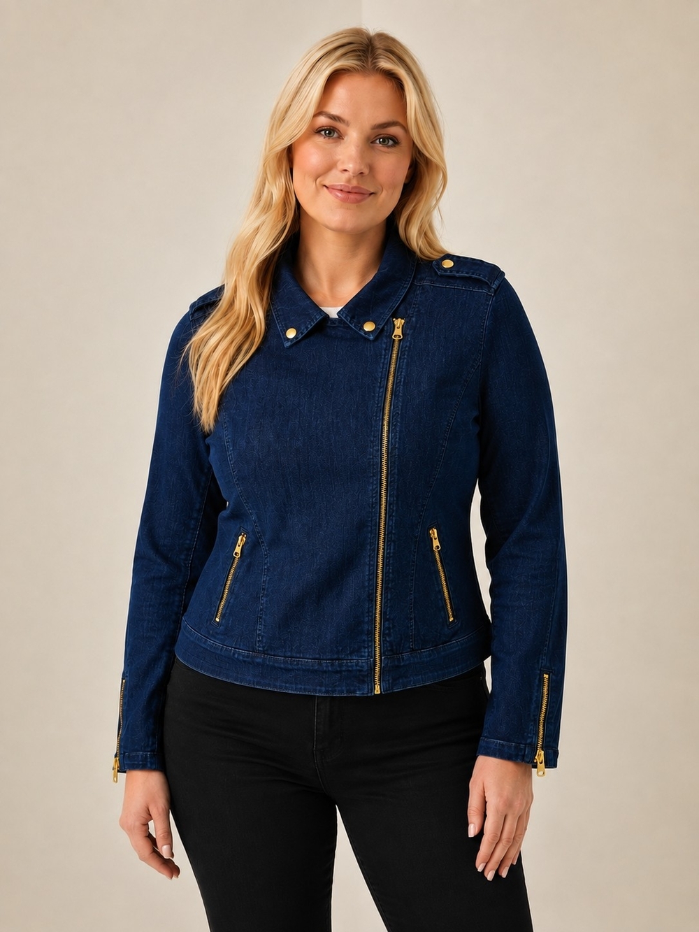 Torrid Dark Wash Stretch Denim Moto Jacket – Size 3 – New Without Tags